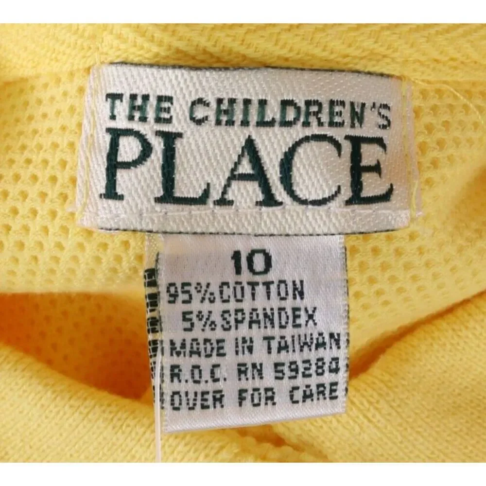 The Children's‎ Place Tank Top Collared Girls Size 10 Bright Yellow Stretch NWT